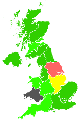 Click on a region for air pollution levels for 09/02/1991