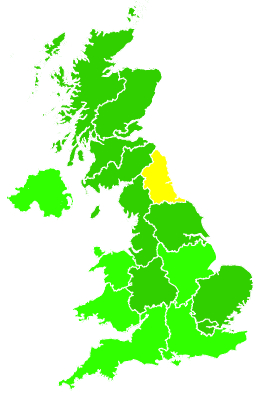 Click on a region for air pollution levels for 09/02/2007