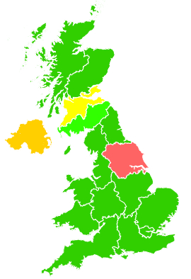 Click on a region for air pollution levels for 09/03/1993