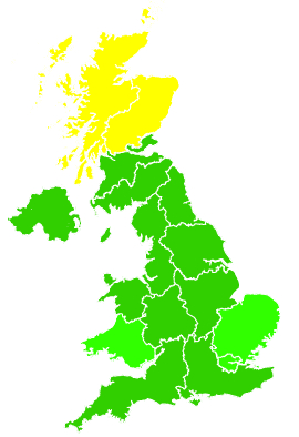 Click on a region for air pollution levels for 09/03/1994