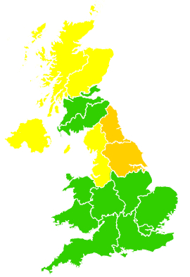 Click on a region for air pollution levels for 09/03/1996
