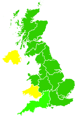 Click on a region for air pollution levels for 09/03/2000
