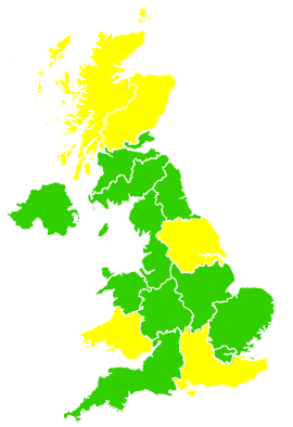 Click on a region for air pollution levels for 09/03/2008