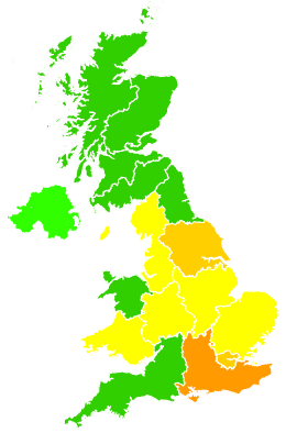 Click on a region for air pollution levels for 09/03/2014