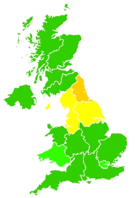 Click on a region for air pollution levels for 09/03/2024