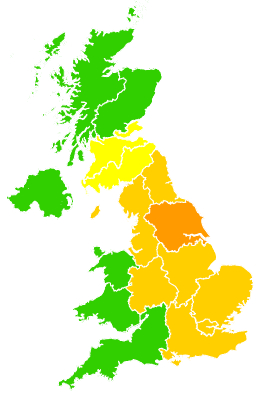 Click on a region for air pollution levels for 09/03/2025