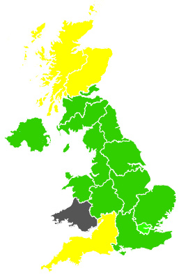 Click on a region for air pollution levels for 09/04/1990