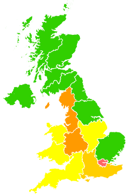 Click on a region for air pollution levels for 09/04/1997