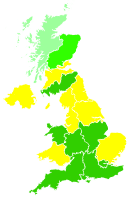 Click on a region for air pollution levels for 09/04/2002