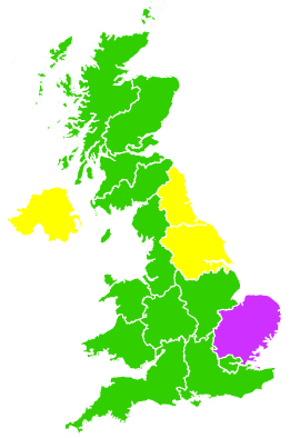 Click on a region for air pollution levels for 09/04/2003