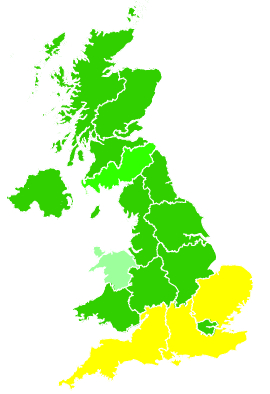 Click on a region for air pollution levels for 09/04/2004