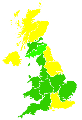 Click on a region for air pollution levels for 09/04/2008