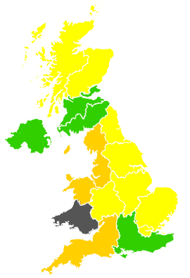 Click on a region for air pollution levels for 09/05/1991