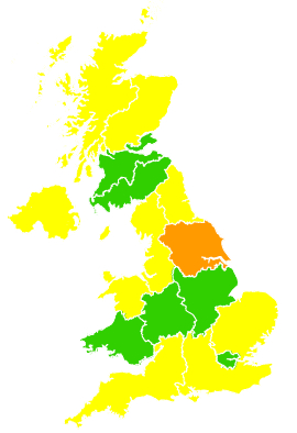Click on a region for air pollution levels for 09/05/1994