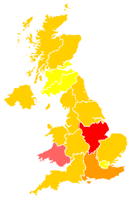 Click on a region for air pollution levels for 09/05/2000