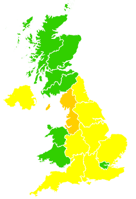 Click on a region for air pollution levels for 09/05/2001