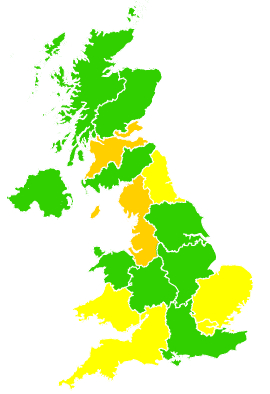 Click on a region for air pollution levels for 09/05/2002