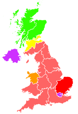 Click on a region for air pollution levels for 09/06/1993