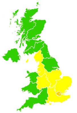 Click on a region for air pollution levels for 09/06/2004