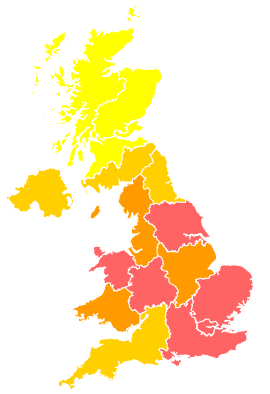 Click on a region for air pollution levels for 09/06/2006