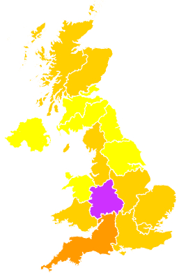Click on a region for air pollution levels for 09/06/2007