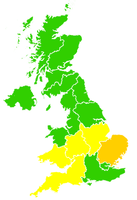 Click on a region for air pollution levels for 09/06/2009