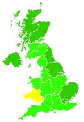 Click on a region for air pollution levels for 09/06/2022