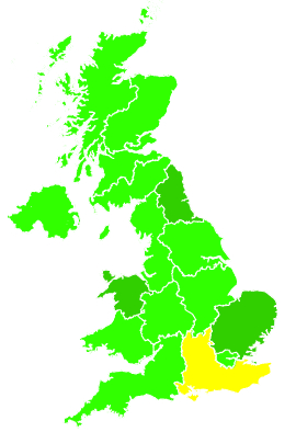 Click on a region for air pollution levels for 09/07/1996