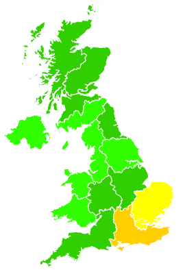 Click on a region for air pollution levels for 09/07/2010