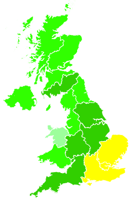 Click on a region for air pollution levels for 09/07/2017