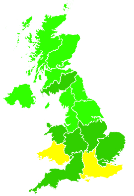 Click on a region for air pollution levels for 09/07/2018