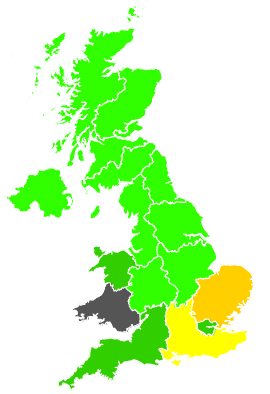 Click on a region for air pollution levels for 09/08/1990