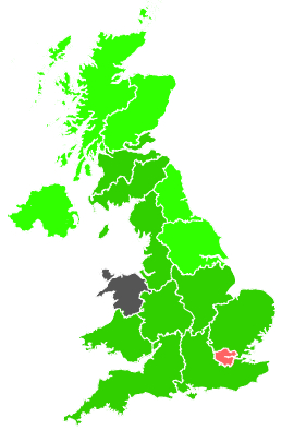 Click on a region for air pollution levels for 09/08/1996
