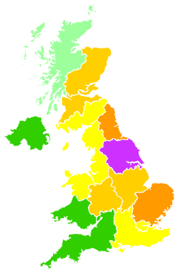 Click on a region for air pollution levels for 09/08/2004
