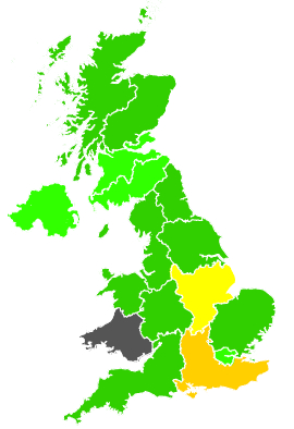 Click on a region for air pollution levels for 09/09/1990