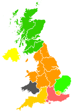 Click on a region for air pollution levels for 09/09/1991