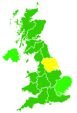 Click on a region for air pollution levels for 09/09/1994