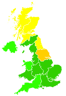 Click on a region for air pollution levels for 09/09/2002