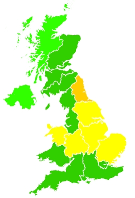 Click on a region for air pollution levels for 09/09/2021