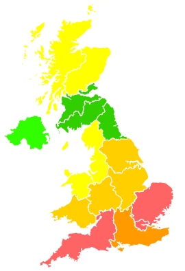 Click on a region for air pollution levels for 09/09/2023