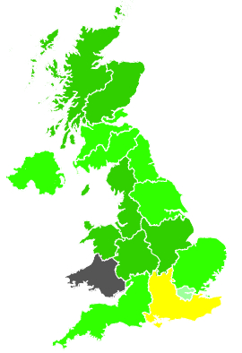 Click on a region for air pollution levels for 09/10/1987