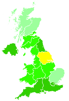 Click on a region for air pollution levels for 09/11/1994