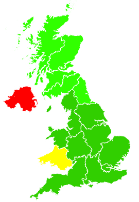 Click on a region for air pollution levels for 09/11/1997