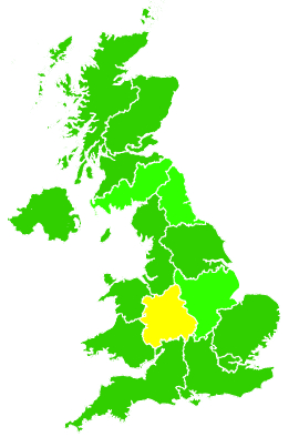 Click on a region for air pollution levels for 09/11/2005
