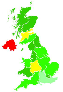Click on a region for air pollution levels for 09/12/1992