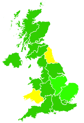 Click on a region for air pollution levels for 09/12/1997