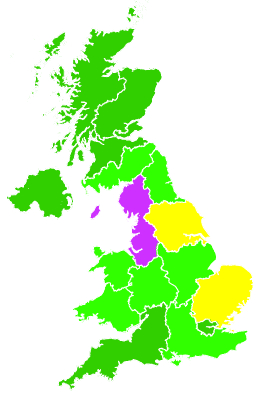 Click on a region for air pollution levels for 09/12/2004