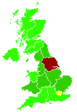 Click on a region for air pollution levels for 09/12/2005