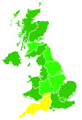 Click on a region for air pollution levels for 09/12/2008