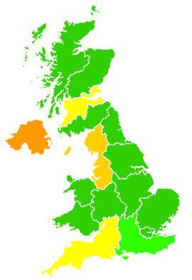 Click on a region for air pollution levels for 09/12/2010